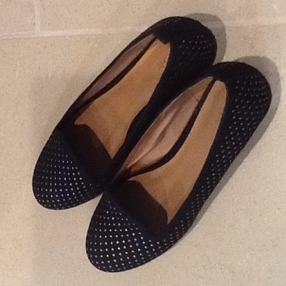 Black flats with silver details